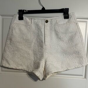 UO White Jacquard Shorts